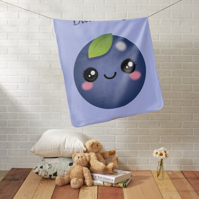 Kawaii Blueberry Baby Blanket (In Situ)