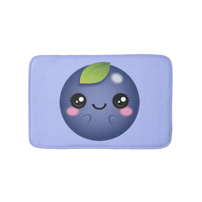 Kawaii Blueberry Bath Mat (Front)