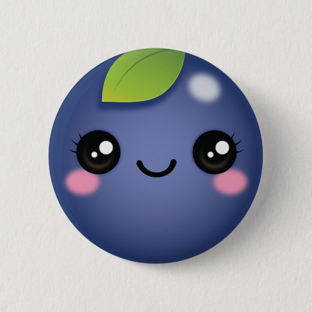 Kawaii Blueberry Button (Front)