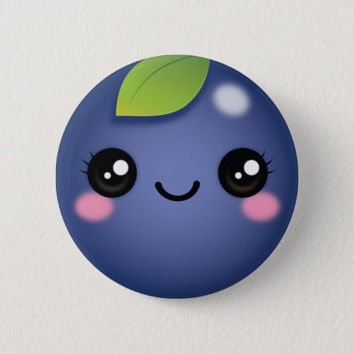 Kawaii Blueberry Button