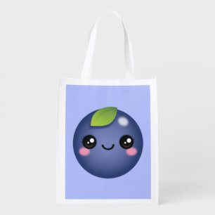 Kawaii Blueberry Grocery Bag