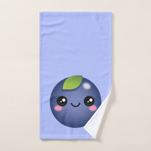 Kawaii Blueberry Hand Towel (Hand Towel)