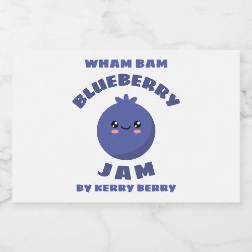 Kawaii Blueberry Jam Food Label