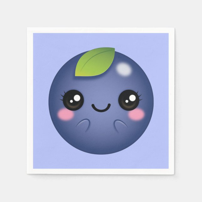 Kawaii Blueberry Napkins (Front)