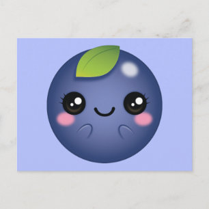 Kawaii Blueberry Postcard