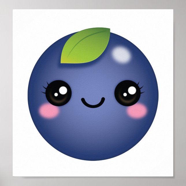 Kawaii Blueberry Poster (Front)