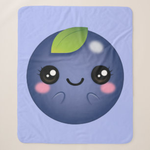 Kawaii Blueberry Sherpa Blanket
