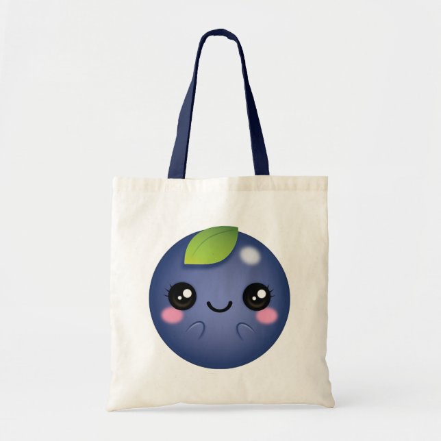 Kawaii Blueberry Tote Bag (Front)