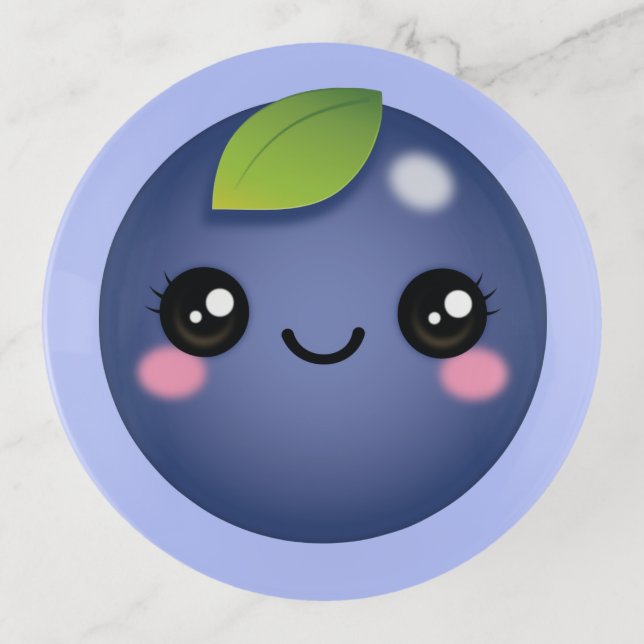 Kawaii Blueberry Trinket Tray (Front)