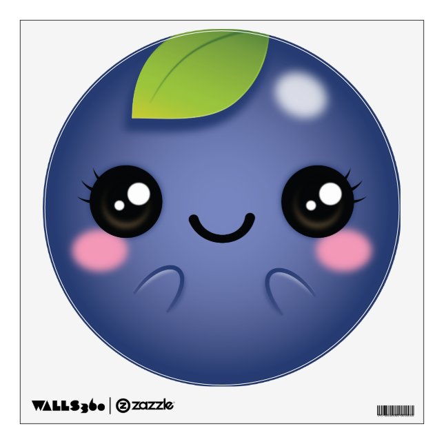 Kawaii Blueberry Wall Decal (Front)