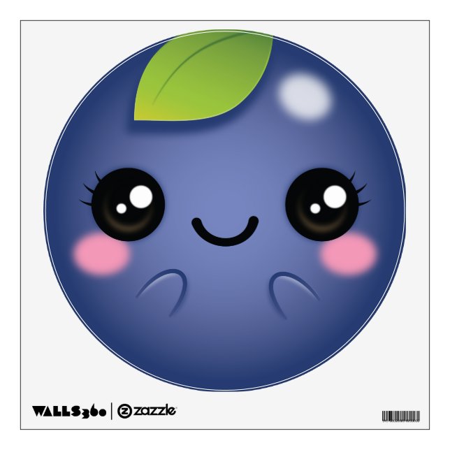 Kawaii Blueberry Wall Decal (Front)