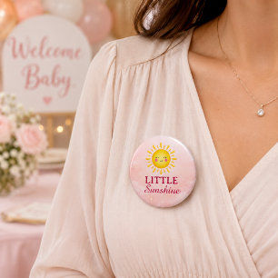 Kawaii Blush Pink Little Sunshine Button