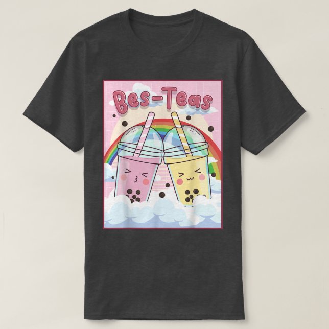 Kawaii Boba Bubble Milk Tea Bes Teas Aesthetic  T-Shirt (Design Front)