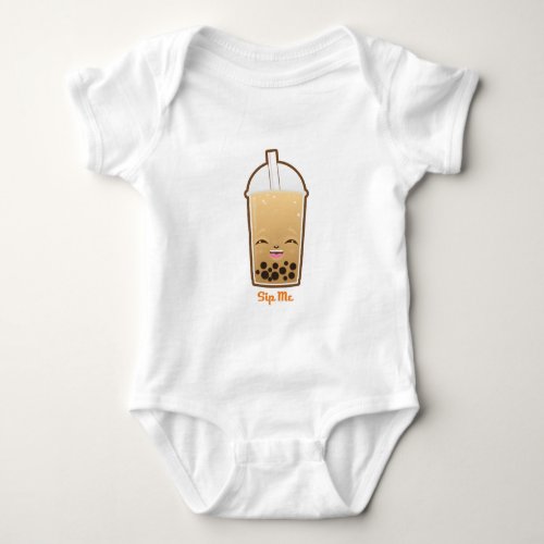 Kawaii Boba Bubble Tea Baby Bodysuit