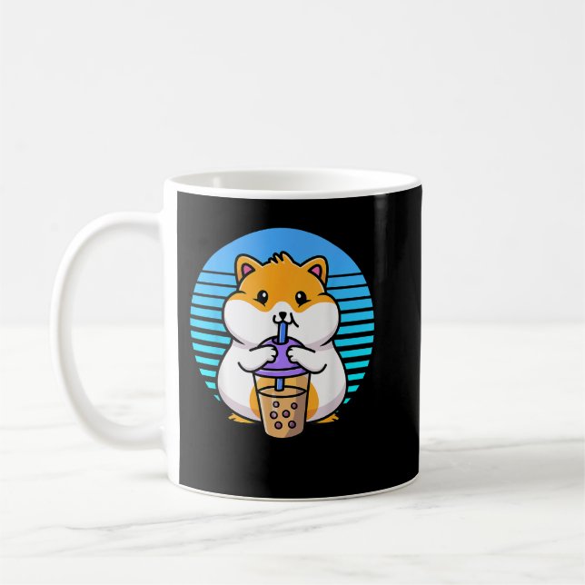 Kawaii Boba Hamster Taro Bubble Pearl Milk Tea Coffee Mug (Left)