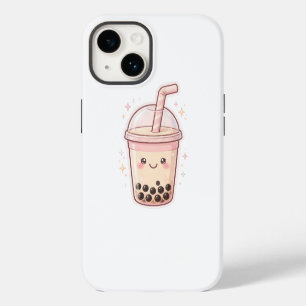 Kawaii Boba Milk Tea Cup Bubble Tea Sticker Art iPhone 14 Case