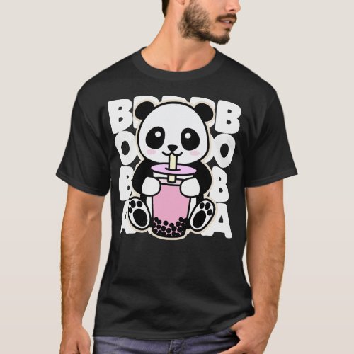 Kawaii Boba Tea Cute  Panda Kawaii Bubble Tea Drin T_Shirt