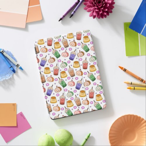 Kawaii Boba Tea Pattern iPad Air Cover