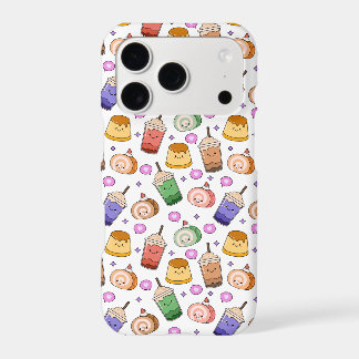 Kawaii Boba Tea Pattern iPhone 17 Pro Case