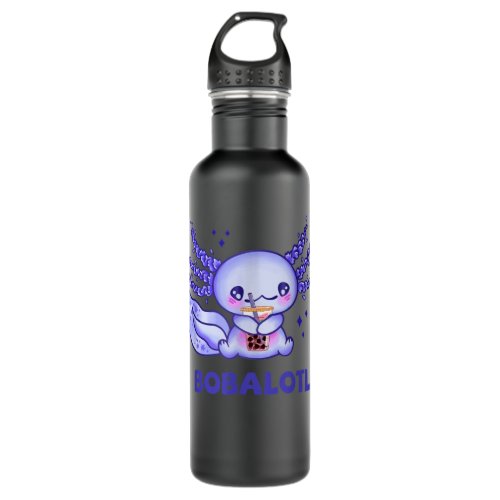 Kawaii Bobalotl Axolotl Bubble Boba Tea For Women  Stainless Steel Water Bottle