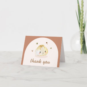 Kawaii Boho Arch Chinese Dumpling Baby Shower  Thank You Card