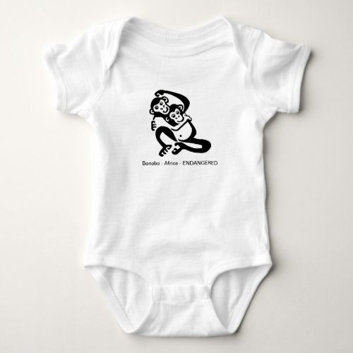 Kawaii BONOBO _ Endangered animal _T_Shirt Baby Bodysuit