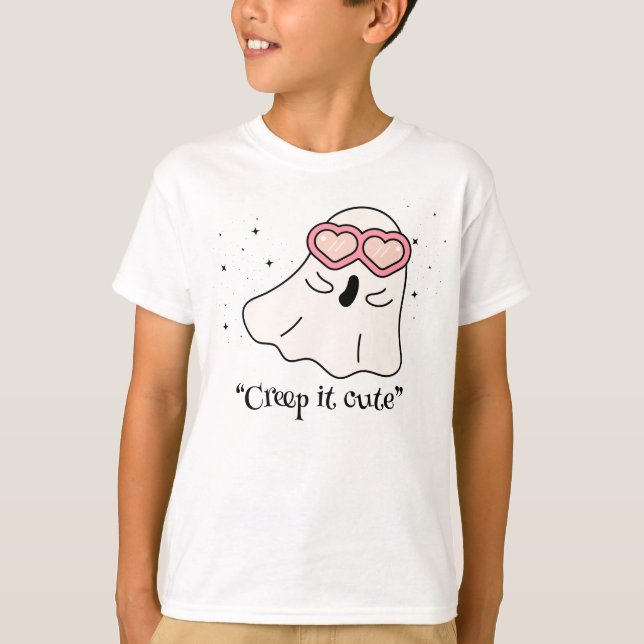 Kawaii boo, cute spooky halloween T-Shirt (Front)