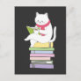 Kawaii Book Reader Cat Lover Tea Drinker Postcard