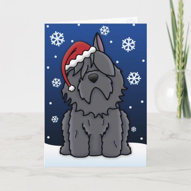 Kawaii Bouvier des Flandres Christmas Card (Front)