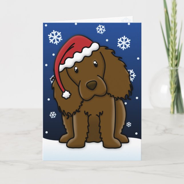 Kawaii Boykin Spaniel Christmas Card (Front)