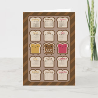 Kawaii Bread 2027 Calendar Card