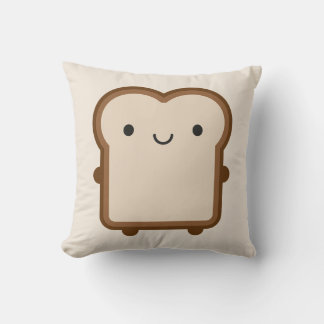 Kawaii Bread / Toast Reversible Throw Pillow