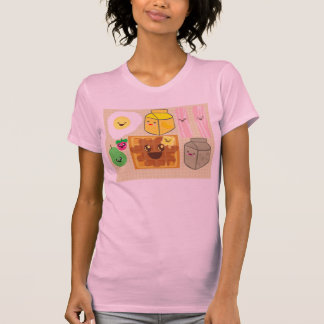 Kawaii Breakfast Waffle Bacon Delicious Egg Fun T-Shirt