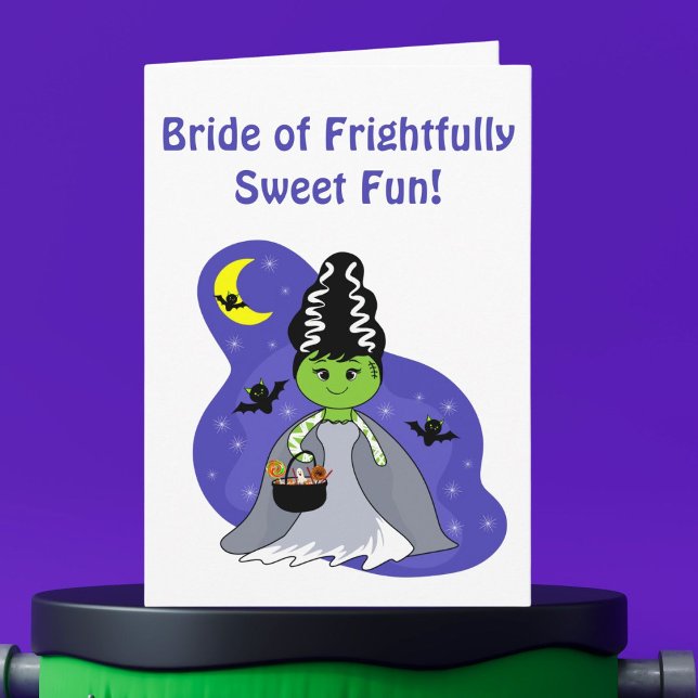 Kawaii Bride of Frankenstein Halloween with Candy Card (Creator Uploaded)