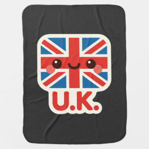 Kawaii British Flag – Cute UK Design Baby Blanket