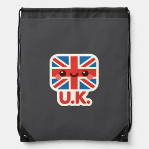 Kawaii British Flag – Cute UK Design Drawstring Bag