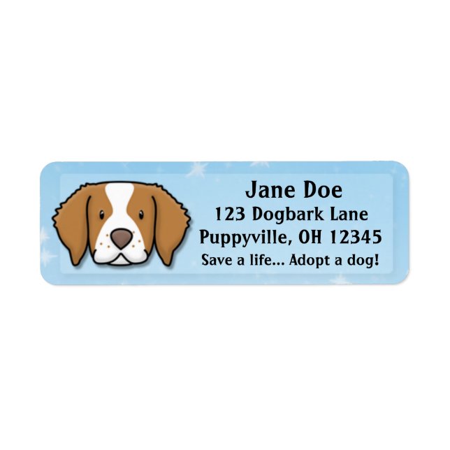 Kawaii Brittany Spaniel Label (Front)