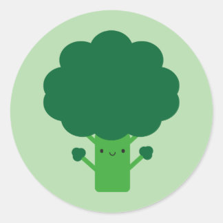 Kawaii Broccoli Classic Round Sticker