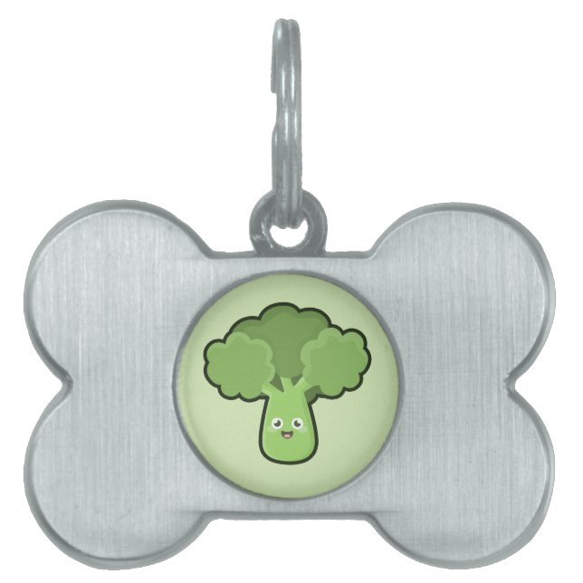 Kawaii Broccoli Pet ID Tag (Front)