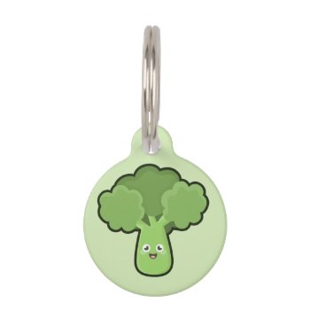 Kawaii Broccoli Pet Name Tag by KawaiiNir at Zazzle