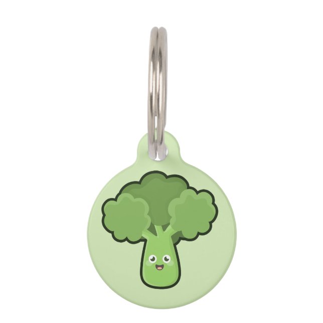 Kawaii Broccoli Pet Name Tag (Front)