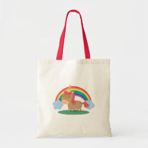 Kawaii Brown Horse trying to be a Unicorn Tote Bag