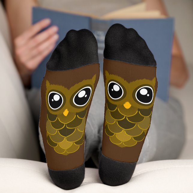 Kawaii Brown Owl Socks (Bottom)