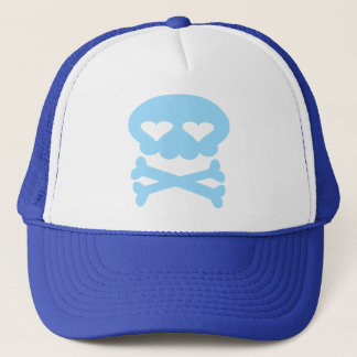 Kawaii Bubble Skull Baby Blue Trucker Hat