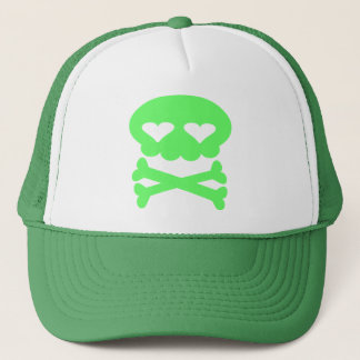 Kawaii Bubble Skull Crazy Green Trucker Hat
