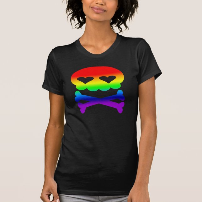Kawaii Bubble Skull Rainbow T-Shirt (Front)