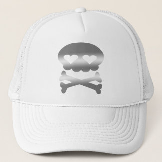 Kawaii Bubble Skull Silver Trucker Hat