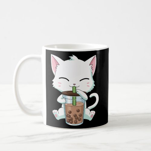Kawaii Bubble Tea Boba Milk Tea Anime Cat Coffee Mug