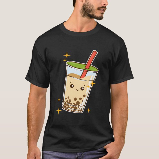 Kawaii Bubble Tea Boba Milk Tea Tapioca T-Shirt (Front)