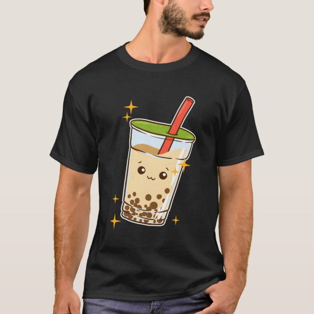 Kawaii Bubble Tea Boba Milk Tea Tapioca T-Shirt (Front)